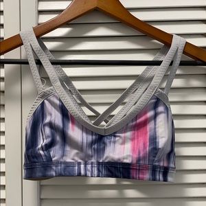 Lululemon sports bra in white/blue/pink size 6